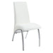 Bishop Upholstered Side Chairs White and Chrome (Set of 2) - U&U Home Budget Furniture (Carteret, NJ)