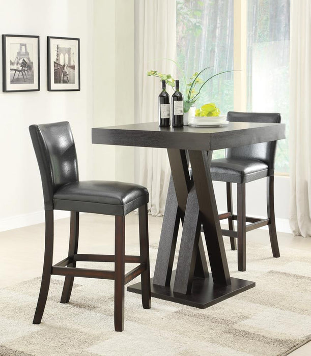 Alberton Upholstered Bar Stools Black and Cappuccino (Set of 2) - U&U Home Budget Furniture (Carteret, NJ)