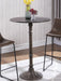 Oswego Round Bar Table Dark Russet and Antique Bronze - U&U Home Budget Furniture (Carteret, NJ)