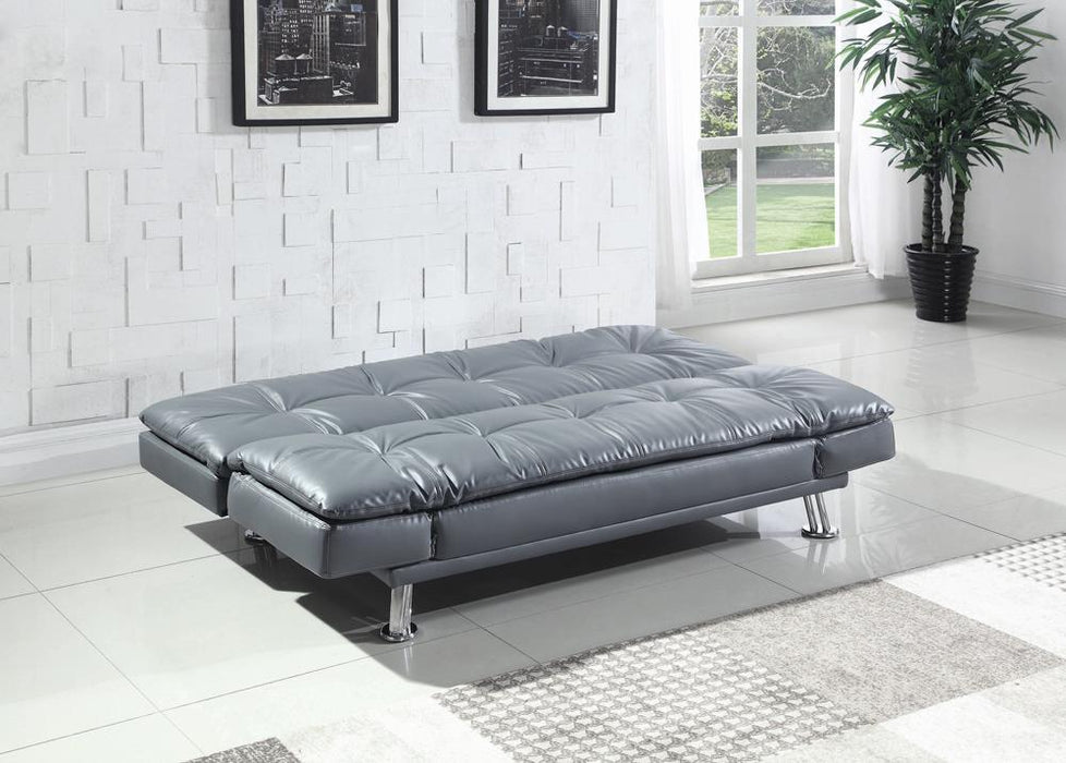 Dilleston Tufted Back Upholstered Sofa Bed Grey - U&U Home Budget Furniture (Carteret, NJ)