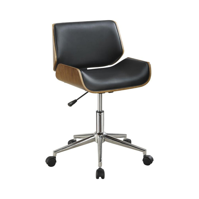 Addington Adjustable Height Office Chair Black and Chrome - U&U Home Budget Furniture (Carteret, NJ)