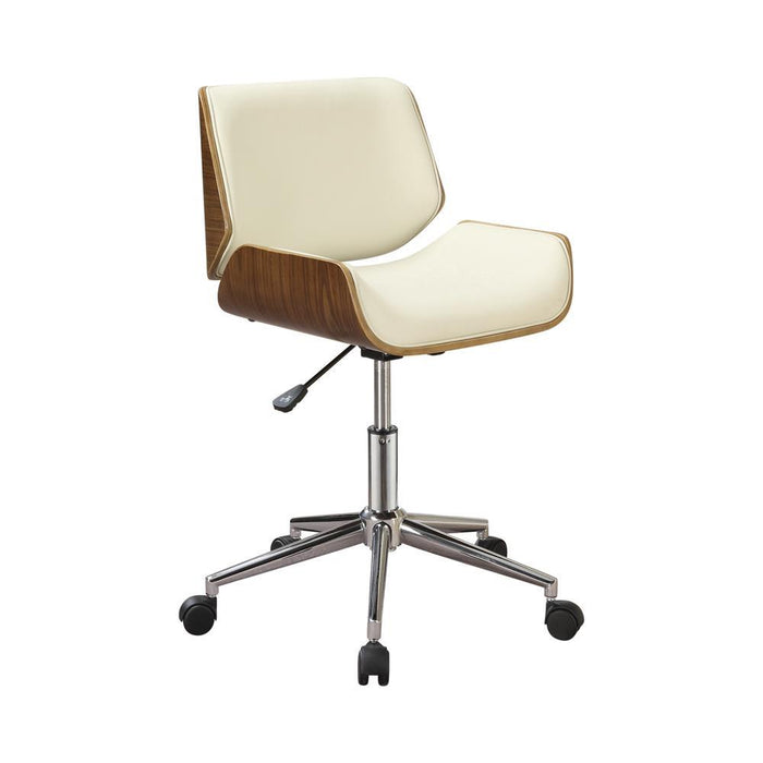 Addington Adjustable Height Office Chair Ecru and Chrome - U&U Home Budget Furniture (Carteret, NJ)