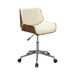 Addington Adjustable Height Office Chair Ecru and Chrome - U&U Home Budget Furniture (Carteret, NJ)
