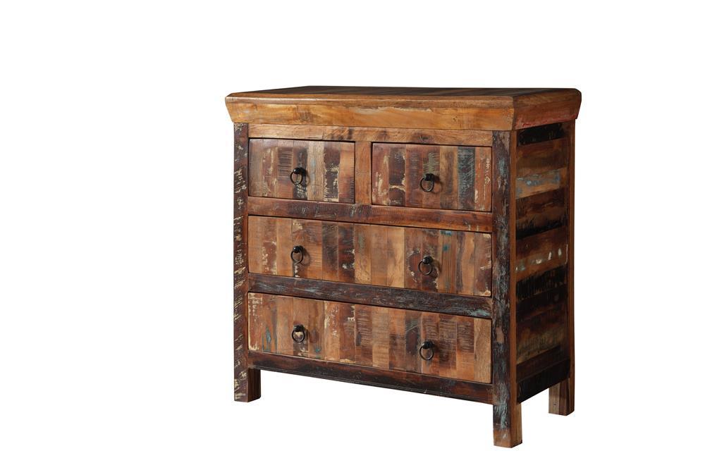 Harper 4-drawer Accent Cabinet Reclaimed Wood - U&U Home Budget Furniture (Carteret, NJ)