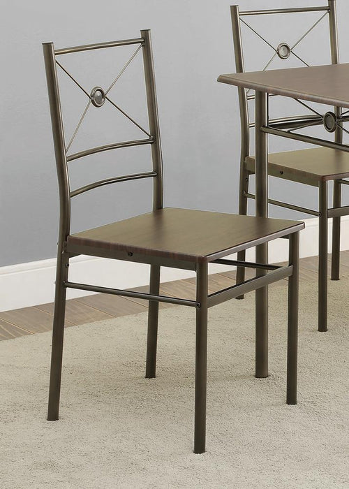 Anna 5-piece Rectangular Dining Set Dark Bronze - U&U Home Budget Furniture (Carteret, NJ)