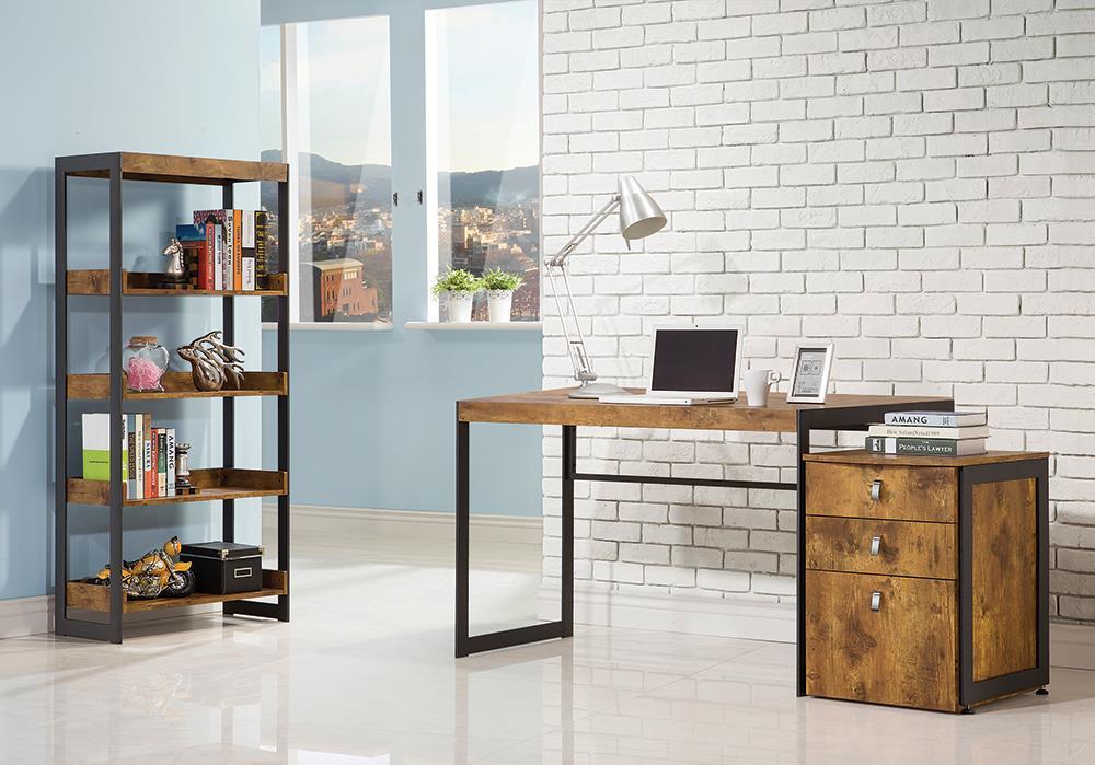 Estrella Writing Desk Antique Nutmeg and Gunmetal - U&U Home Budget Furniture (Carteret, NJ)
