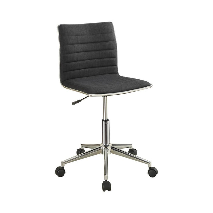 Chryses Adjustable Height Office Chair Black and Chrome - U&U Home Budget Furniture (Carteret, NJ)
