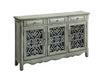 Madeline 3-door Accent Cabinet Antique Green - U&U Home Budget Furniture (Carteret, NJ)