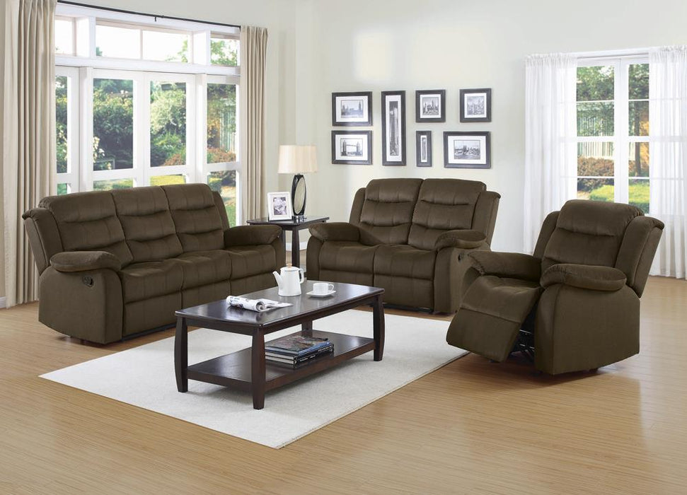 Rodman Pillow Top Arm Motion Sofa Olive Brown - U&U Home Budget Furniture (Carteret, NJ)