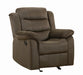 Rodman Upholstered Glider Recliner Chocolate - U&U Home Budget Furniture (Carteret, NJ)