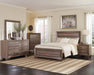 Kauffman California King, E.king, & Queen Panel Bed Washed Taupe - U&U Home Budget Furniture (Carteret, NJ)