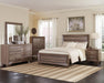 Kauffman California King, E.king, & Queen Panel Bed Washed Taupe - U&U Home Budget Furniture (Carteret, NJ)