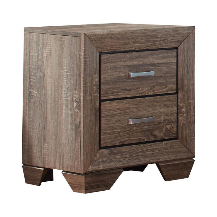 Kauffman 2-drawer Nightstand Washed Taupe - U&U Home Budget Furniture (Carteret, NJ)