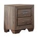 Kauffman 2-drawer Nightstand Washed Taupe - U&U Home Budget Furniture (Carteret, NJ)