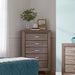 Kauffman 5-drawer Chest Washed Taupe - U&U Home Budget Furniture (Carteret, NJ)