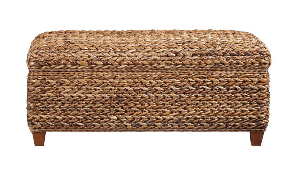 Laughton Hand-Woven Banana Leaf Storage Trunk Amber - U&U Home Budget Furniture (Carteret, NJ)