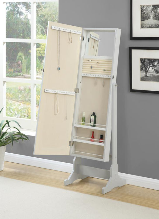 Yvonne Storage Jewelry Cheval Mirror Grey - U&U Home Budget Furniture (Carteret, NJ)