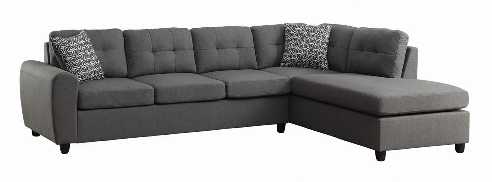Stonenesse Tufted Sectional Grey - U&U Home Budget Furniture (Carteret, NJ)