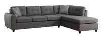 Stonenesse Tufted Sectional Grey - U&U Home Budget Furniture (Carteret, NJ)
