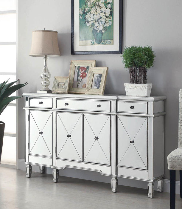 Aconitum 4-door Wine Cabinet Clear Mirror - U&U Home Budget Furniture (Carteret, NJ)