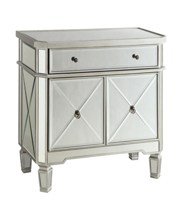 Aconitum 4-door Wine Cabinet Clear Mirror - U&U Home Budget Furniture (Carteret, NJ)