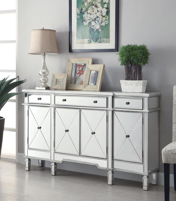 Aconitum 4-door Wine Cabinet Clear Mirror - U&U Home Budget Furniture (Carteret, NJ)