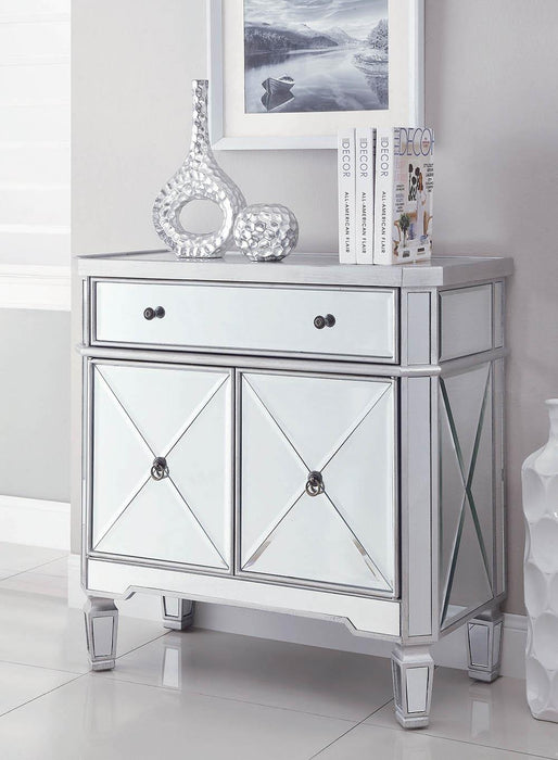 Aconitum 4-door Wine Cabinet Clear Mirror - U&U Home Budget Furniture (Carteret, NJ)