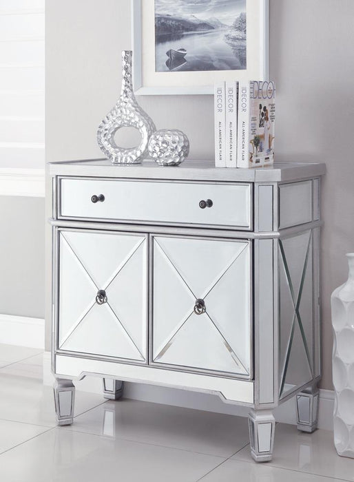 Aconitum 4-door Wine Cabinet Clear Mirror - U&U Home Budget Furniture (Carteret, NJ)