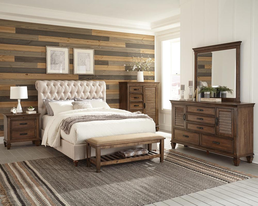 Devon Tufted Upholstered California King, Eastren King, & Queen Bed Beige - U&U Home Budget Furniture (Carteret, NJ)