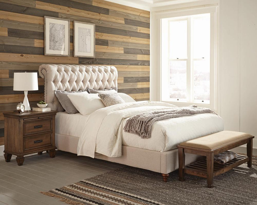 Devon Tufted Upholstered California King, Eastren King, & Queen Bed Beige - U&U Home Budget Furniture (Carteret, NJ)