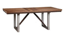 Spring Creek Dining Table with Extension Leaf Natural Walnut - U&U Home Budget Furniture (Carteret, NJ)