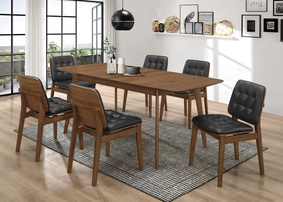 Redbridge Butterfly Leaf Dining Table Natural Walnut - U&U Home Budget Furniture (Carteret, NJ)