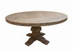 Florence Round Pedestal Dining Table Rustic Smoke - U&U Home Budget Furniture (Carteret, NJ)