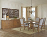 Florence Round Pedestal Dining Table Rustic Smoke - U&U Home Budget Furniture (Carteret, NJ)
