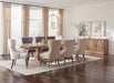 Florence Double Pedestal Dining Table Rustic Smoke - U&U Home Budget Furniture (Carteret, NJ)