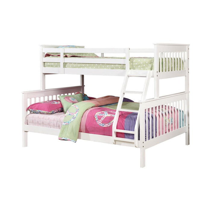 Chapman Full Over Full & Twin Over Full Bunk Bed Black & White - U&U Home Budget Furniture (Carteret, NJ)