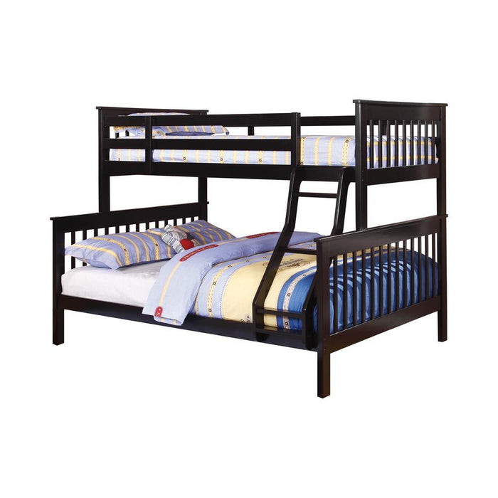 Chapman Full Over Full & Twin Over Full Bunk Bed Black & White - U&U Home Budget Furniture (Carteret, NJ)