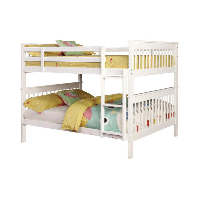 Chapman Full Over Full & Twin Over Full Bunk Bed Black & White - U&U Home Budget Furniture (Carteret, NJ)