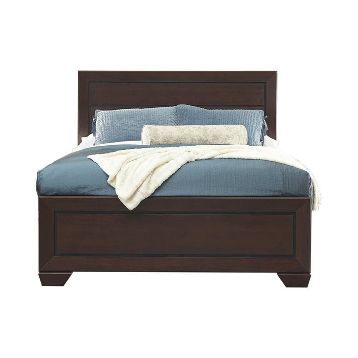 Kauffman California King, Eastren King, & Queen Panel Bed Dark Cocoa - U&U Home Budget Furniture (Carteret, NJ)