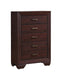 Kauffman 5-drawer Chest Dark Cocoa - U&U Home Budget Furniture (Carteret, NJ)