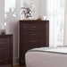 Kauffman 5-drawer Chest Dark Cocoa - U&U Home Budget Furniture (Carteret, NJ)