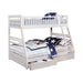 Ashton Twin Over Full 2-drawer Bunk Bed Cappuccino, White, Navy, Honey, & Brown - U&U Home Budget Furniture (Carteret, NJ)
