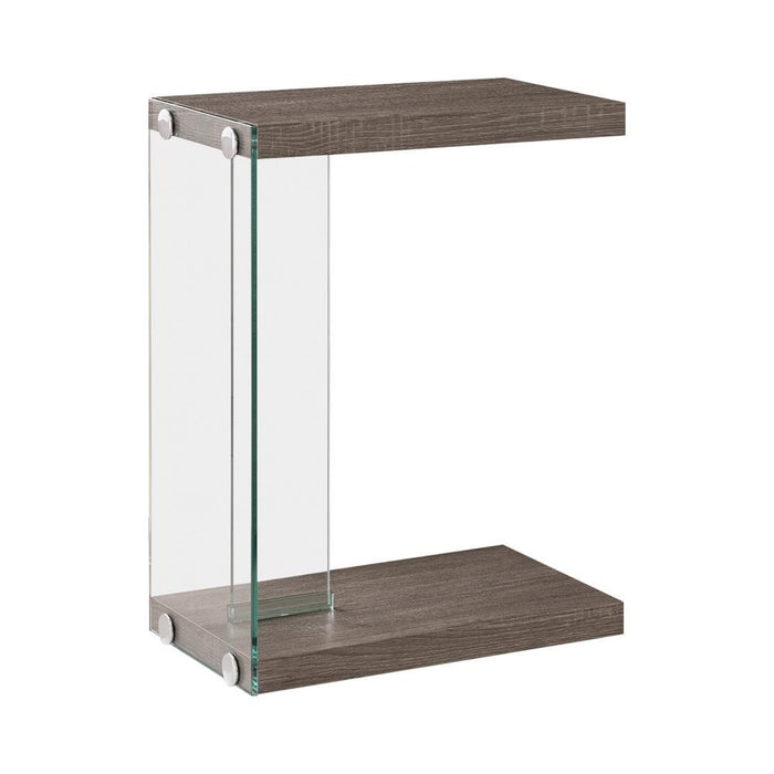 Colby Accent Table Weathered Grey and Clear - U&U Home Budget Furniture (Carteret, NJ)