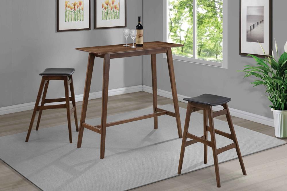 Finnick Tapered Legs Bar Stools Dark Grey and Walnut (Set of 2) - U&U Home Budget Furniture (Carteret, NJ)