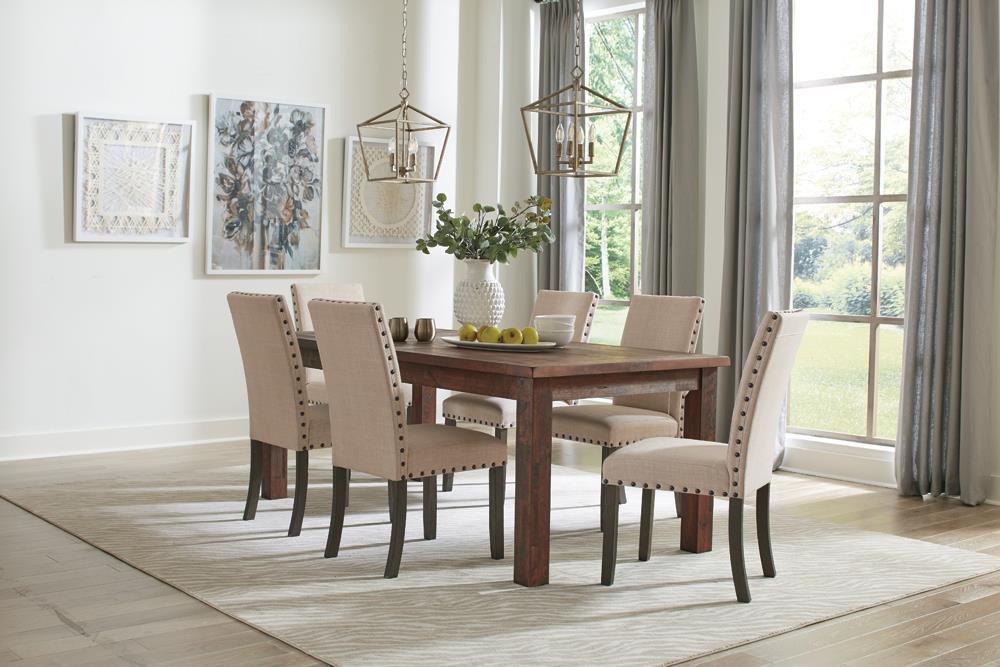 Coleman Rectangular Dining Table Rustic Golden Brown - U&U Home Budget Furniture (Carteret, NJ)