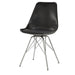 Juniper Armless Dining Chairs Black and Chrome (Set of 2) - U&U Home Budget Furniture (Carteret, NJ)