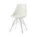 Juniper Armless Dining Chairs White and Chrome (Set of 2) - U&U Home Budget Furniture (Carteret, NJ)