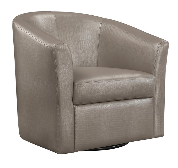 Turner Upholstery Sloped Arm Accent Swivel Chair Champagne - U&U Home Budget Furniture (Carteret, NJ)