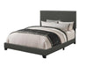 Boyd California King, King, & Queen Upholstered Bed with Nailhead Trim Charcoal & Grey - U&U Home Budget Furniture (Carteret, NJ)