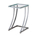 Cayden Rectangular Top Accent Table Chrome and Clear - U&U Home Budget Furniture (Carteret, NJ)